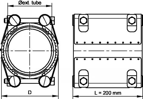 Collier de réparation PN16 - Joint EPDM ACS - Schéma