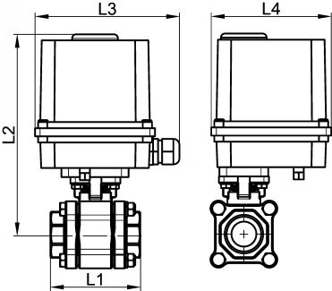 Vanne 3 pièces SW avec actionneur électrique IP65 - Schéma