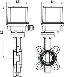 Vanne papillon avec actionneur électrique IP65 - Schéma