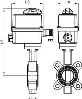 Vanne papillon avec actionneur électrique IP66 - Schéma