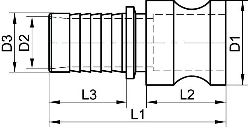 Adaptateur cannelé à collerette - Schéma