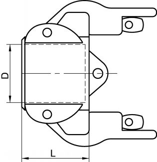 Bouchon à cames sécurisées type DC pour adaptateur - Schéma