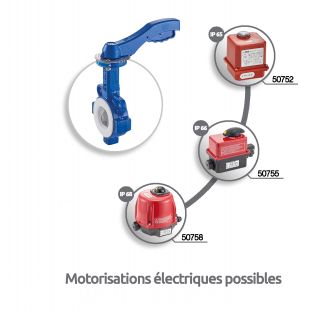 Vanne papillon à oreilles de centrage - motorisations électriques