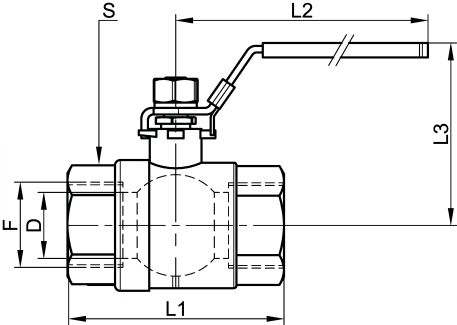 Vanne 2 pièces femelle / femelle à décompression - Schéma