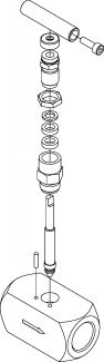 Robinet haute pression à pointeau - Vue éclatée - Schéma