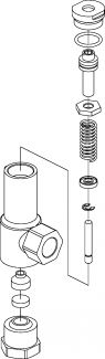 Soupape de décharge femelle / femelle Gaz - Vue éclatée