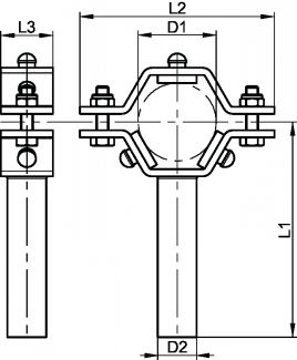 Collier hexagonal 2 vis avec tampons EPDM