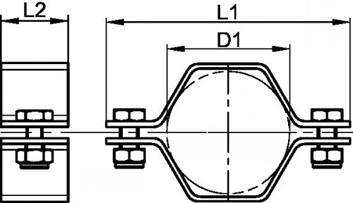 Collier hexagonal 2 vis avec tampons EPDM