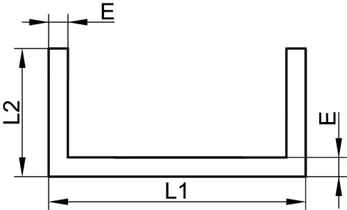 Laser welded uap profile - stainless steel 1.4307 (Schema)