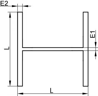 Laser welded heb beam - stainless steel 1.4307 - 1.4571 (Schema)