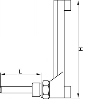 Thermomètre industriel équerre - Schéma