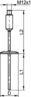 Clamp pt100 temperature sensor - stainless steel 1.4435 (Schema)