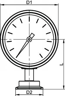 Manomètre à membrane aseptique (Schéma)