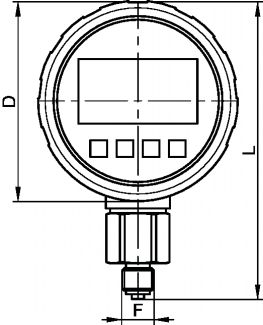 Manomètre électronique - Afficheur digital - Boitier inox - Schéma