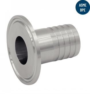 Clamp hose adapter - stainless steel 316l