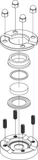 Flat sight glass with tank flange - stainless steel 316l (Schema #2)