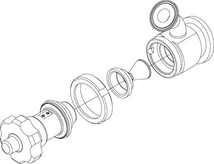 Manual tank bottom diaphragm valve - stainless steel 316l (Schema #2)