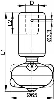 Beam jet cleaning nozzle - free rotation - stainless steel 316l (Schema #2)