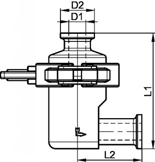 Thermostatic clean steam trap clamp - stainless steel 316l (Schema #4)