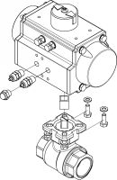 Vanne 2 pièces F/F avec vérin pneumatique alu - Eclaté