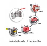 Vanne 3 pièces à brides avec platine ISO - motorisations électriques