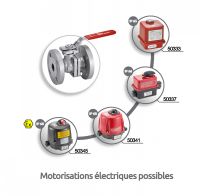 Vanne 2 pièces à brides 150 lbs avec platine ISO - motorisations électriques