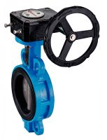 BUTTERFLY VALVE WITH LOCATING HOLES AND HANDWEEL GEAR REDUCER - GJS500-7 CAST IRON BODY - CF8M STAINLESS STEEL BUTTERFLY - SILICONE GASKET CORPS FONTE GJS500-7 - PAPILLON INOX CF8M - JOINT SILICONE ALIMENTAIRE (Model : 58414V)