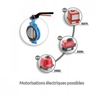 Vanne papillon à oreilles de centrage - motorisations électriques