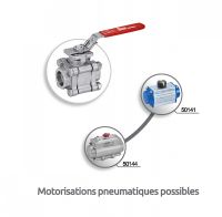 Vanne 3 pièces à souder SW avec platine ISO - motorisations pneumatiques