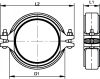 Collier de raccordement pour raccords rainurés - Fonte galvanisée - EPDM ACS - Schéma