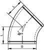 Coude ISO rainuré à 45° - Schéma