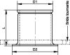 Collet ISO rainuré pour bride tournante - Schéma