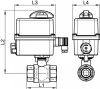 Vanne 2 pièces F/F avec actionneur électrique IP66 - Schéma