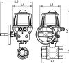 Vanne à boule 2 pièces F/F avec actionneur électrique ATEX IP68 positionneur - schéma