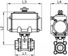 Vanne 3 pièces SW avec vérin pneumatique inox - Schéma