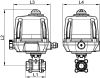 Vanne 3 pièces F/F avec actionneur électrique ATEX - Schéma