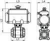 Vanne 3 pièces SW avec vérin pneumatique inox - Schéma