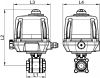 Vanne 3 pièces SW avec actionneur électrique IP68 Failsafe - Schéma