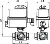 Vanne 3 voies F/F/F - actionneur électrique IP66 - Schéma