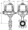 Vanne papillon avec actionneur électrique IP68 - Schéma