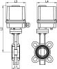Vanne papillon avec actionneur électrique IP65 - Schéma