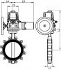 Vanne papillon à oreilles taraudées corps fonte - papillon inox - joint fkm avec actionneur électrique ip68 failsafe (Diagrama #3)