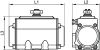 Vérin pneumatique inox 1/4 de tour (90°) - Schéma