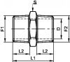 Adaptateur Mâle Gaz conique / Mâle NPT - Schéma