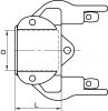 Bouchon à cames sécurisées type DC pour adaptateur - Schéma