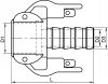 Coupleur cannelé type C à cames sécurisées - Schéma