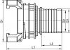 Demi-raccord douille annelée et collerette - Schéma