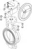 Butterfly valve with locating holes and handweel gear reducer - gjs500-7 cast iron body - cf8m stainless steel butterfly - silicone gasket corps fonte gjs500-7 - papillon inox cf8m - joint silicone alimentaire (Schema #2)