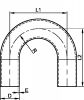 180º welding bend - stainless steel 316l (Schema)