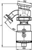 Pneumatic tank bottom diaphragm valve - stainless steel 316l (Schema)
